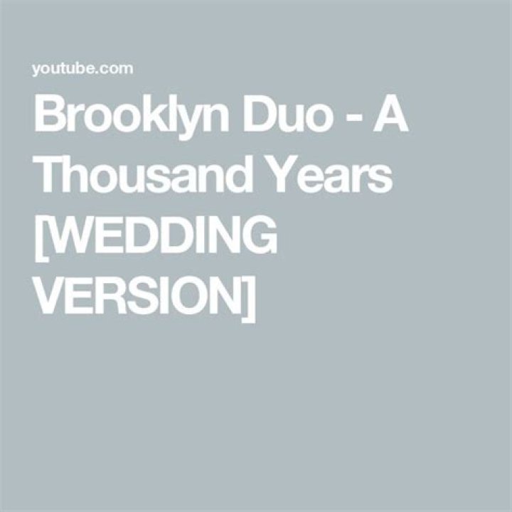 A Thousand Years [Wedding Version] by Brooklyn Duo from USA