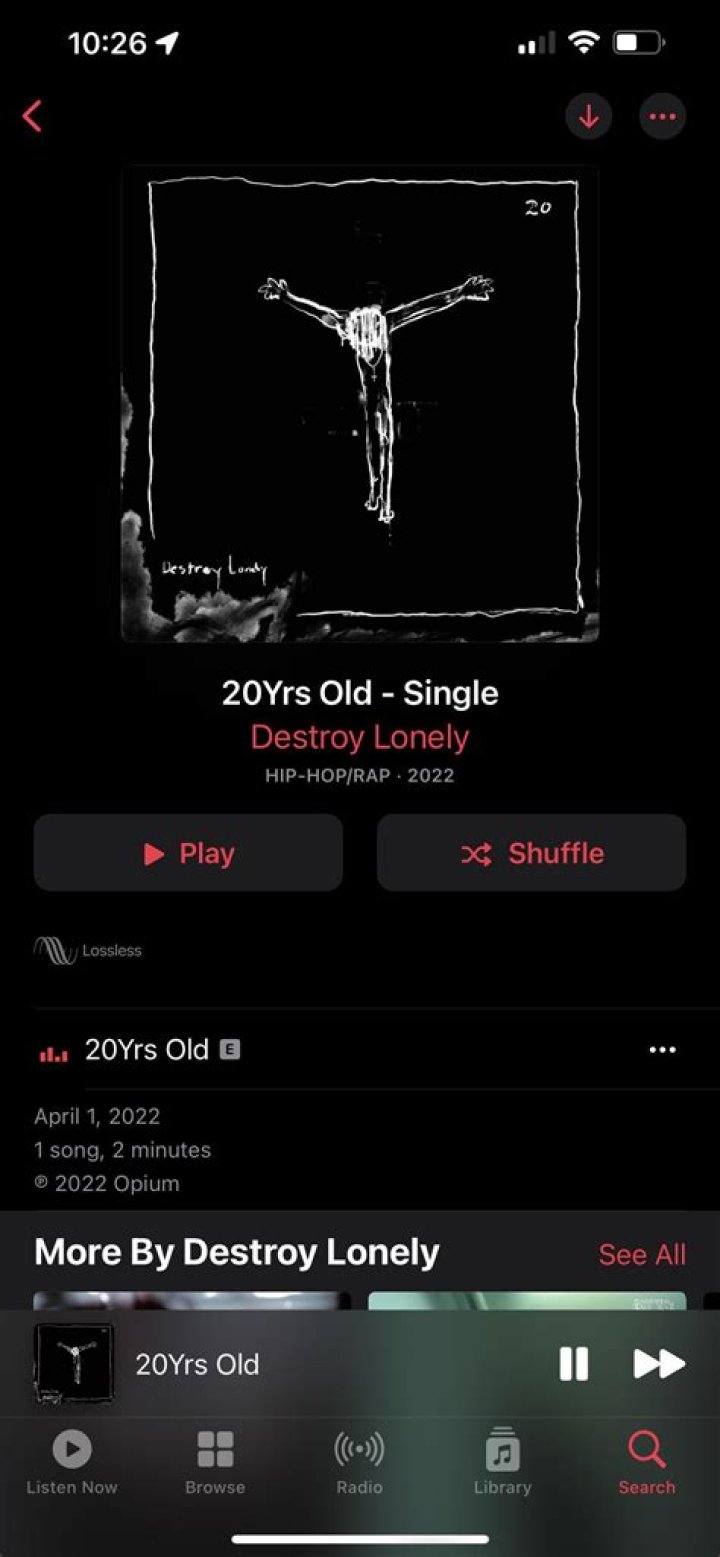 Lyrics & Translations of 20Yrs Old by Destroy Lonely