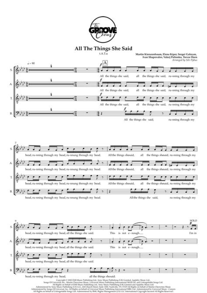 Lyrics & Translations of All The Things She Said by Poppy