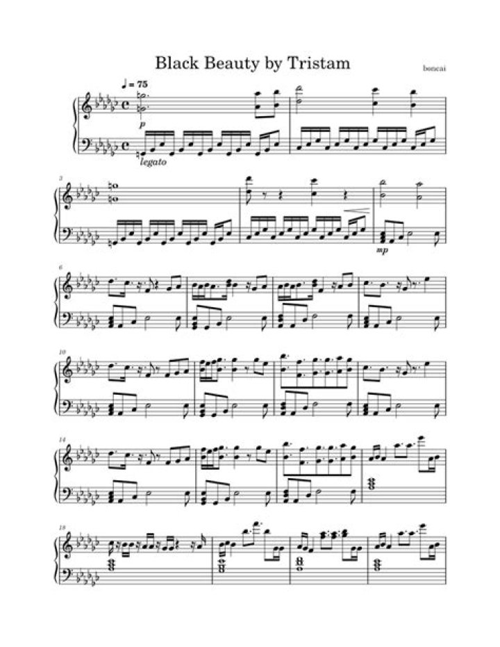 Lyrics & Translations of Black Beauty by Tristam