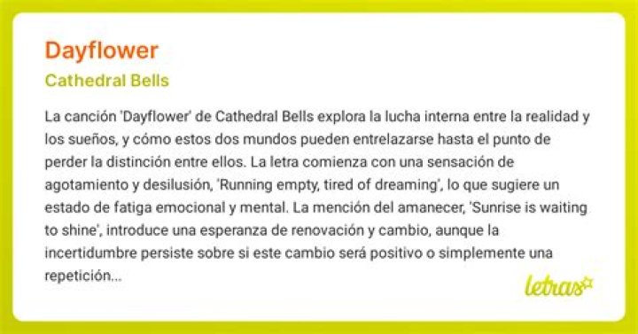 Lyrics & Translations of Dayflower by Cathedral Bells