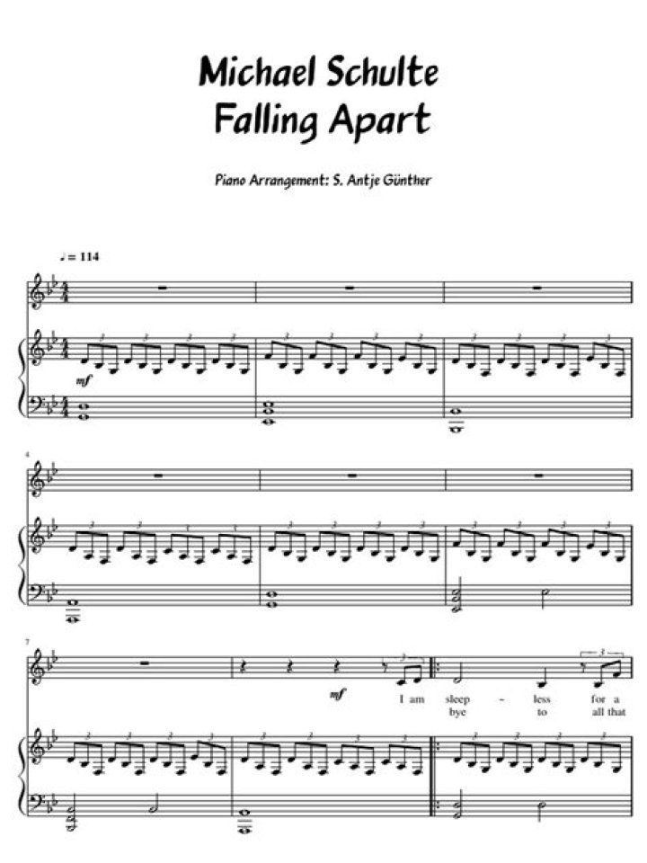 Lyrics & Translations of Falling Apart by Michael Schulte