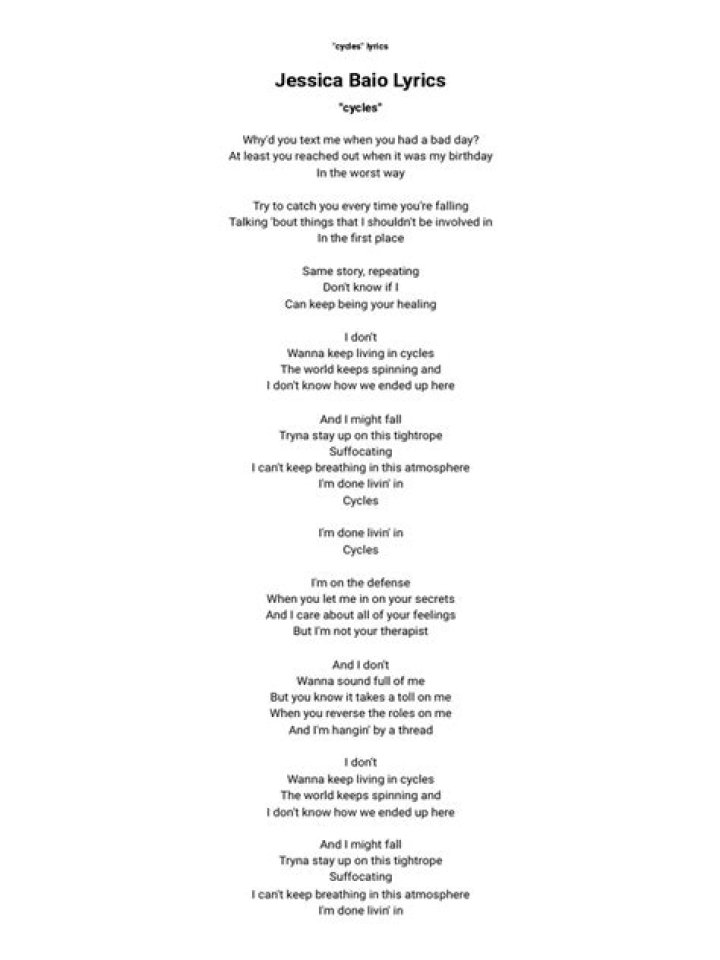 Lyrics & Translations of Gone by Jessica Baio