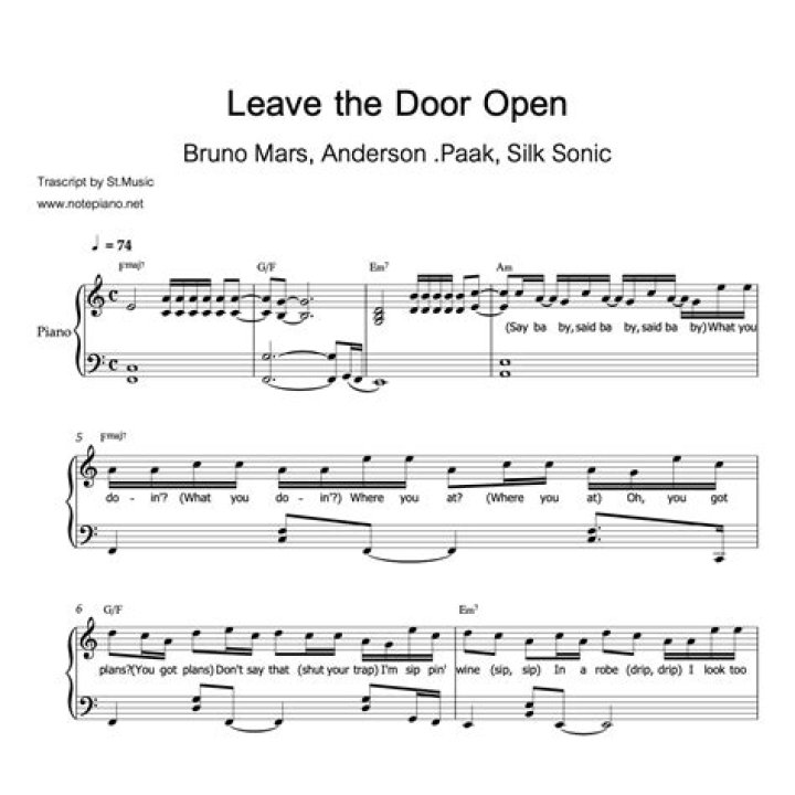 Lyrics & Translations of Leave The Door Open by Anderson .Paak & Bruno Mars