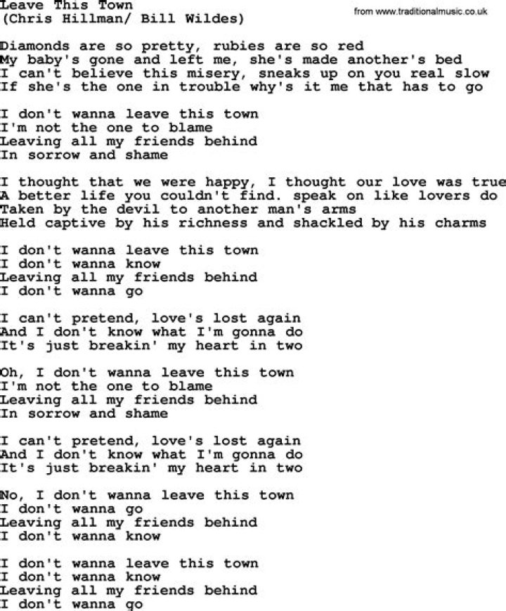 Lyrics & Translations of Leave This Town by Home Free