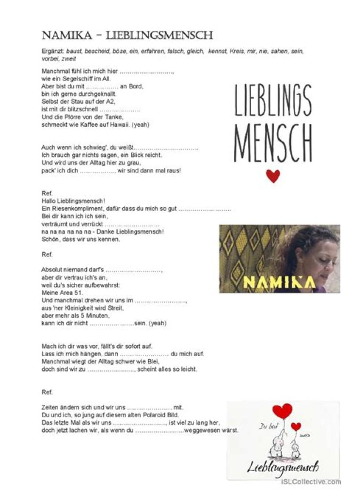 Lyrics & Translations of Lieblingsmensch by Namika