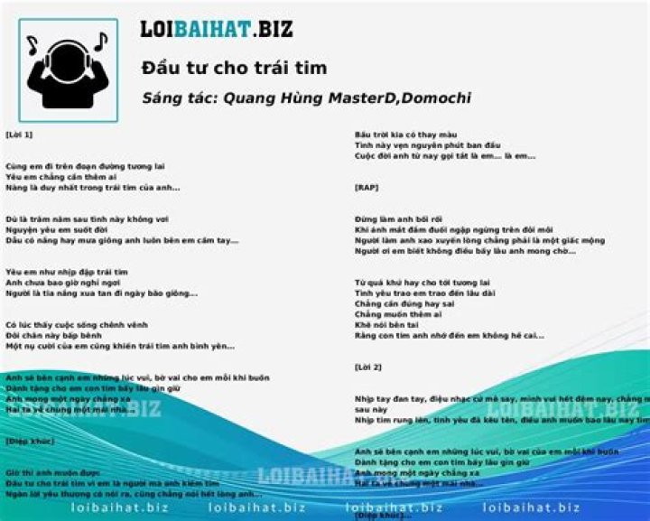 Lyrics & Translations of Liều Thuốc Cho Trái Tim by Nguyễn Đình Vũ