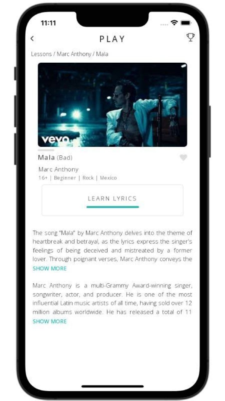 Lyrics & Translations of Mala by Marc Anthony