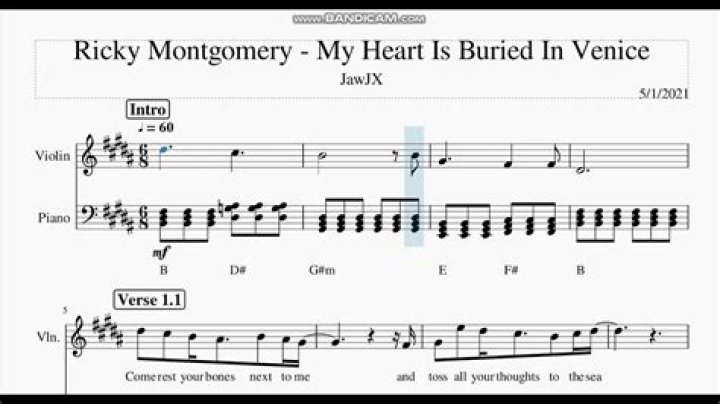 Lyrics & Translations of My Heart Is Buried In Venice by Ricky Montgomery