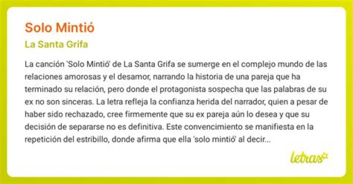 Lyrics & Translations of Solo Mintio by La Santa Grifa