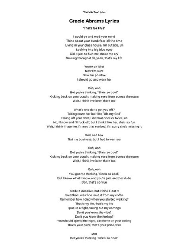 Lyrics & Translations of The Bottom by Gracie Abrams