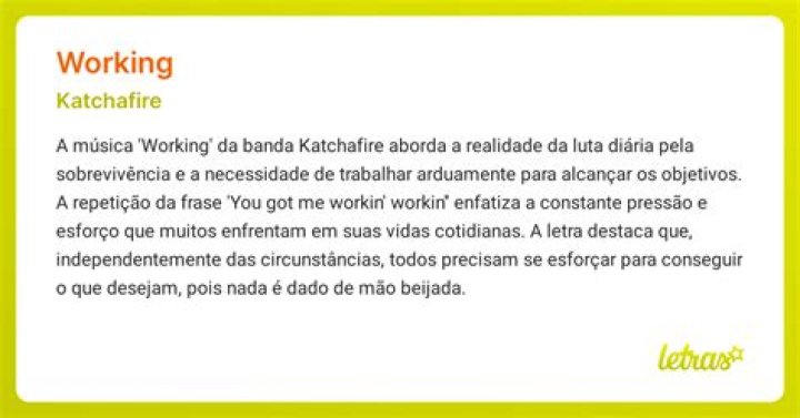Lyrics & Translations of Working by Katchafire