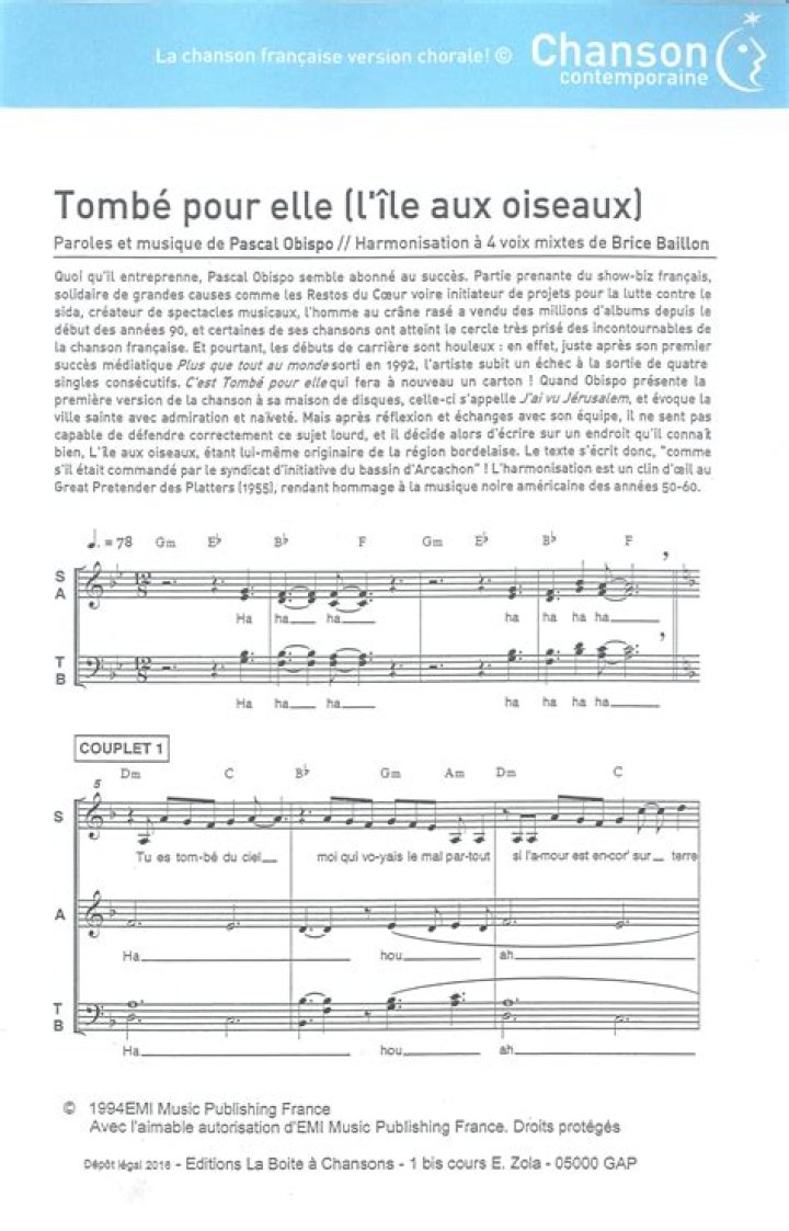 Tombé Pour Elle by Limo from France