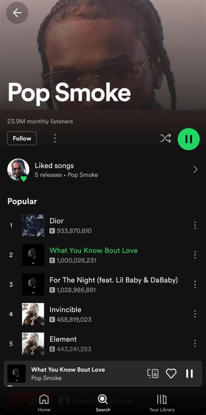 What You Know Bout Love by Pop Smoke from USA