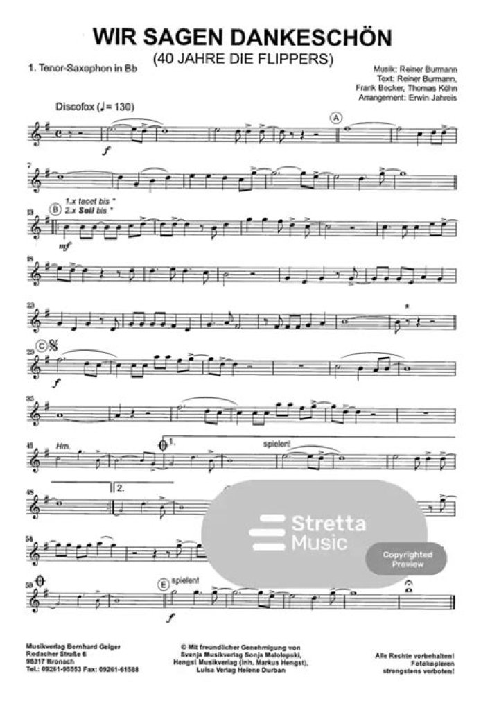 Wir Sagen Dankeschön by Die Flippers from Germany